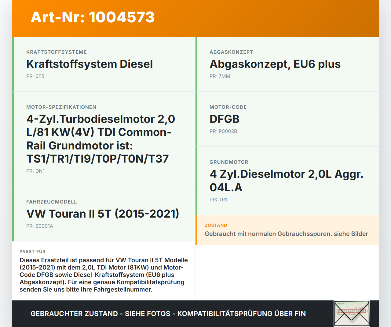 VW Touran II 5T 15-21 TDI 2,0 81KW DFGB Drosselklappe VW Touran II 5T 15-21 24.10.2016 04L128063AA A2C96089300 gebraucht Vorschau 3