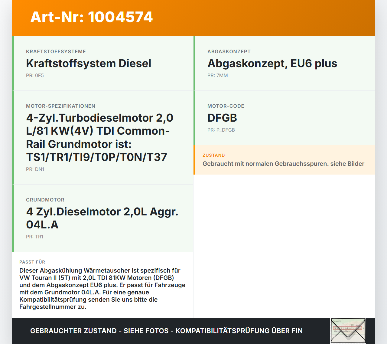 VW Touran II 5T 15-21 TDI 2,0 81KW Abgaskühlung Wärmetauscher für AGR VW Touran II 5T 15-21 24.10.2016 04L131512D... Vorschau 3