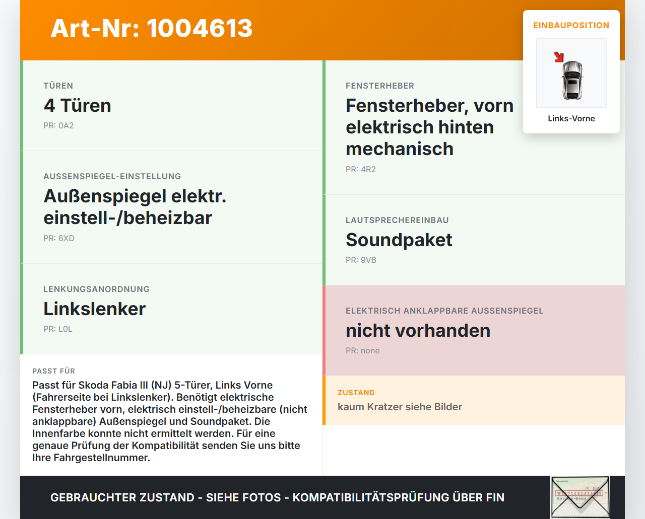 Skoda Fabia III NJ 14-22 5T Türverkleidung Türpappe Links Vorne Skoda Fabia III NJ 14-22 04.10.2018 6V0867012L... Vorschau 3