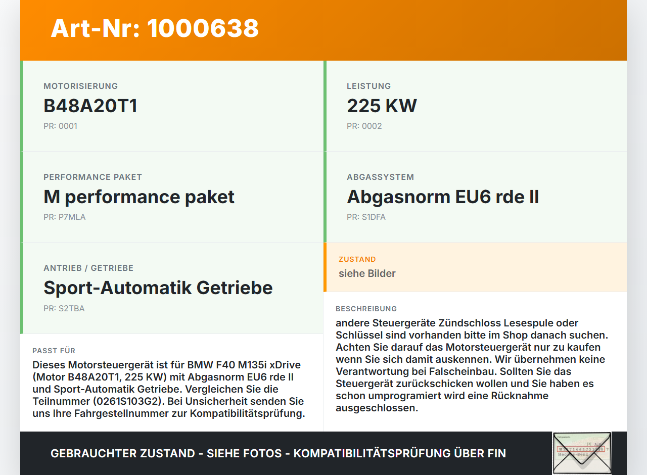 BMW F40 M135i 19-25 2,0i 225KW Motorsteuergerät Steuergerät ECU BMW F40 M135i 19-25 16.03.2021 4557781 12145A57781... Vorschau 3