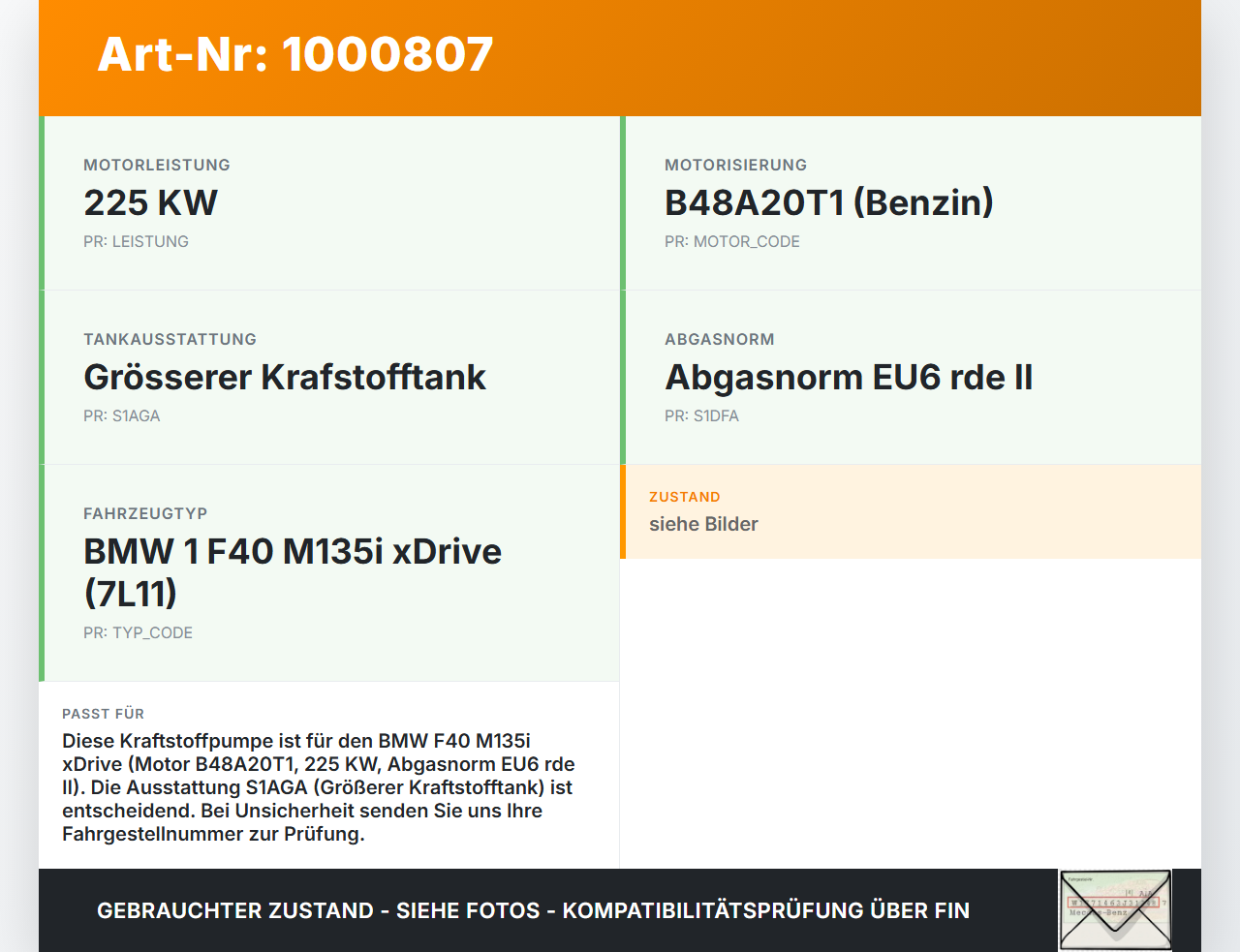 BMW F40 M135i 19-25 2,0i 225KW Kraftstoffpumpe Kraftstoff Förderpumpe Tankgeber BMW F40 M135i 19-25 16.03.2021... Vorschau 3