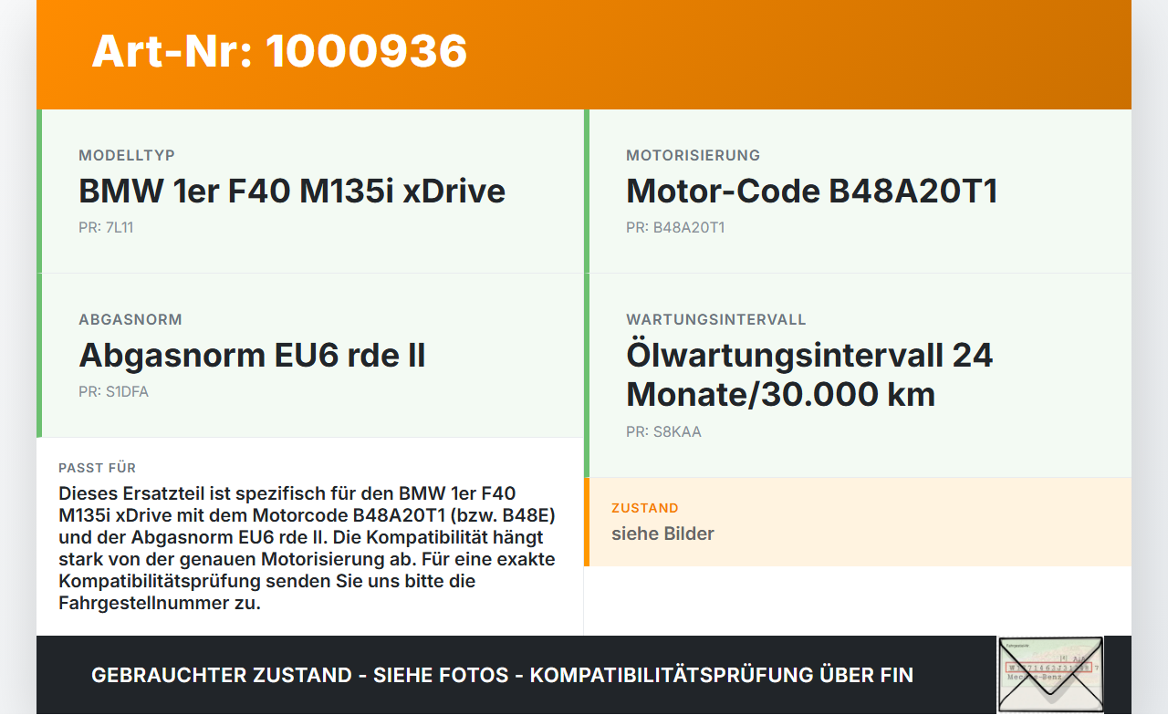 BMW F40 M135i 19-25 2,0i 225KW B48A20T1 B48E Ölflansch Flansch BMW F40 M135i 19-25 16.03.2021 8631810 11418631810... Vorschau 3