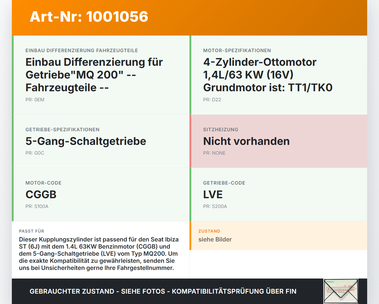 Seat Ibiza ST 6J 1,4 63KW Kupplungszylinder Nehmer Nehmerzylinder Seat Ibiza ST 6J 25.04.2013 5Q0721261N gebraucht Vorschau 3