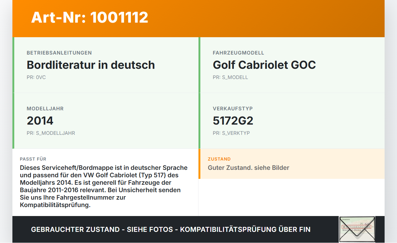 VW Golf CC 517 11-16 Serviceheft Betriebsanleitung Anleitung Bordmappe VW Golf CC 517 11-16 24.04.2014 gebraucht Vorschau 3