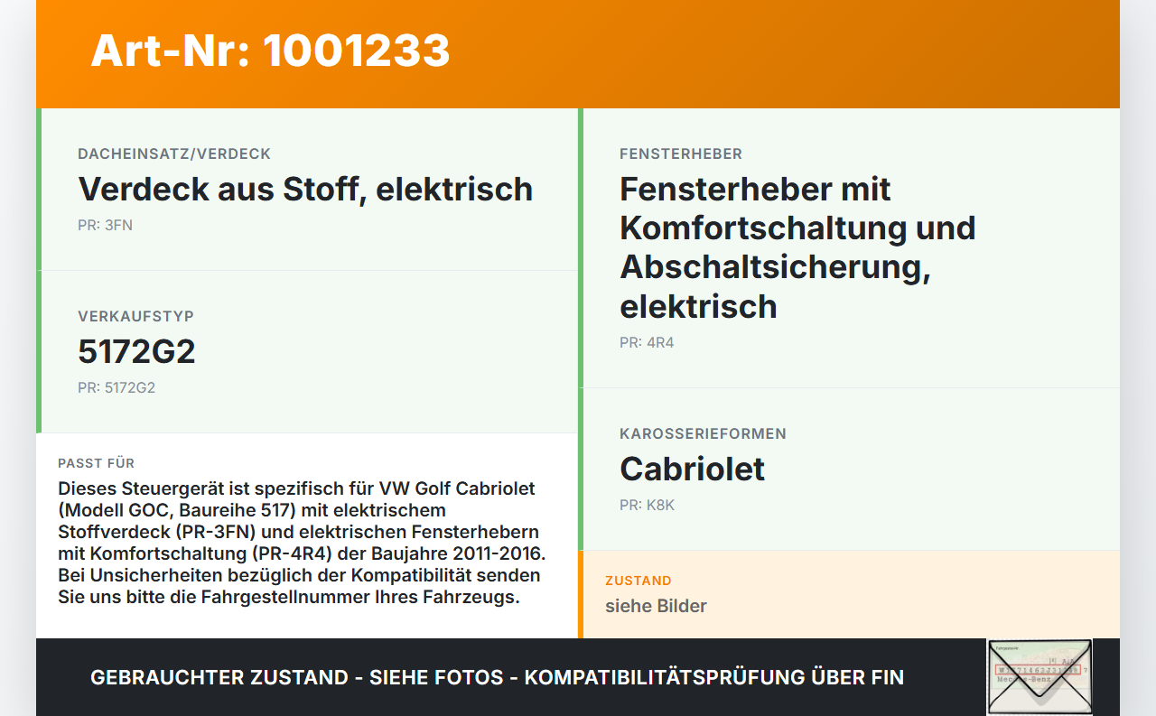 VW Golf CC 517 11-16 Steuergerät ECU Modul Verdecksteuergerät SG VW Golf CC 517 11-16 24.04.2014 5K7959255A... Vorschau 3