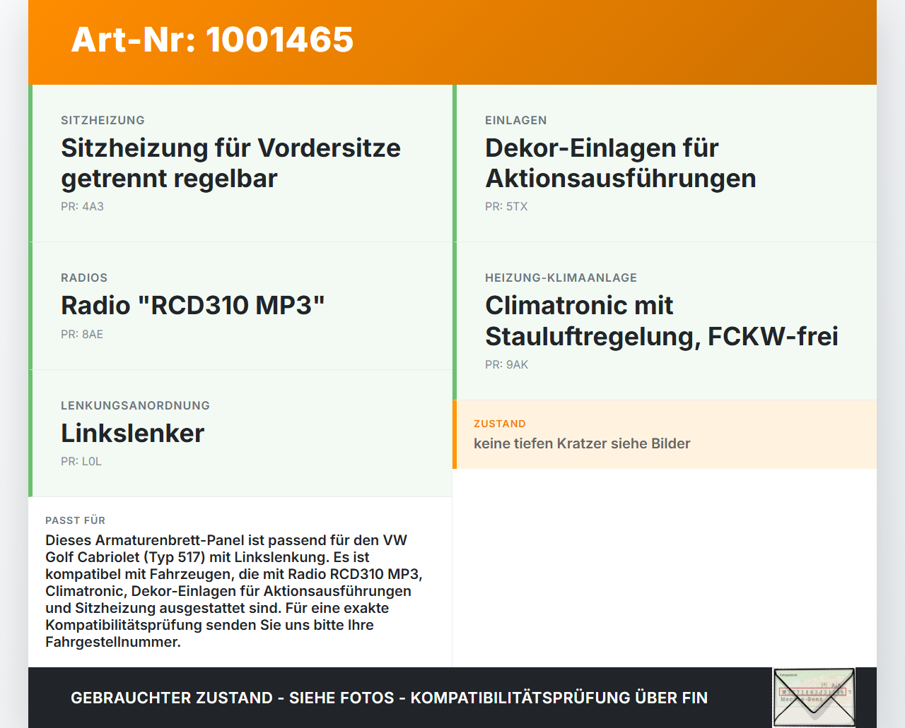 VW Golf CC 517 11-16 Blende Pannel Armaturenbrett Abdeckung VW Golf CC 517 11-16 24.04.2014 gebraucht Vorschau 3
