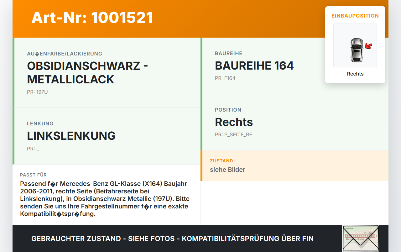 Mercedes GL 500 X164 06-11 Scharnier für Motorhaube Motorhaubenscharnier Rechts Mercedes GL 500 X164 06-11... Vorschau 3