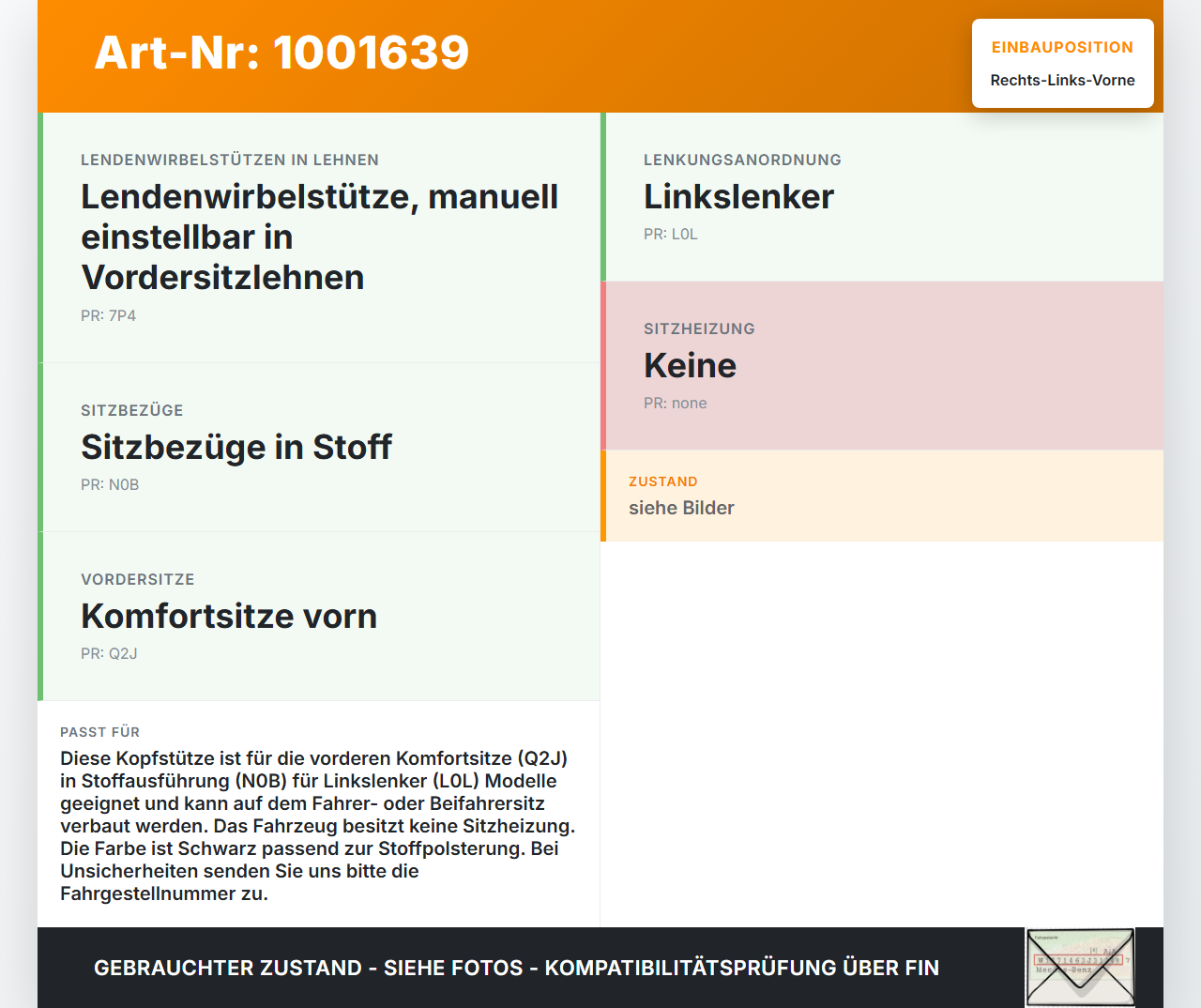 Skoda Kamiq NW4 19-23 Kopfstütze für Fahrer Sitz Rechts oder Links Vorne Skoda Kamiq NW4 19-23 27.02.2024... Vorschau 3