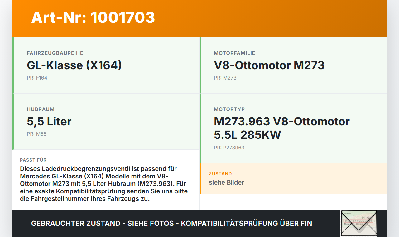 Mercedes GL 500 X164 06-11 5,5 285KW Ladedruckbegrenzungsventil Magnetventil Mercedes GL 500 X164 06-11 01.09.2006... Vorschau 3