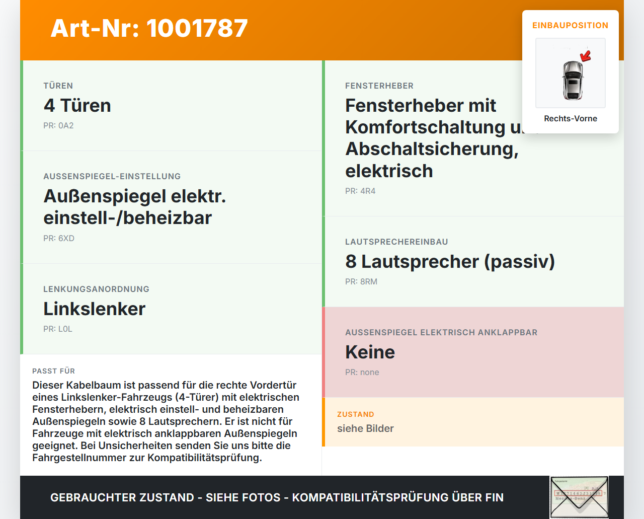 Skoda Kamiq NW4 19-23 Kabelbaum für Tür und Fensterheber Rechts Vorne Skoda Kamiq NW4 19-23 27.02.2024 654971121CP... Vorschau 3