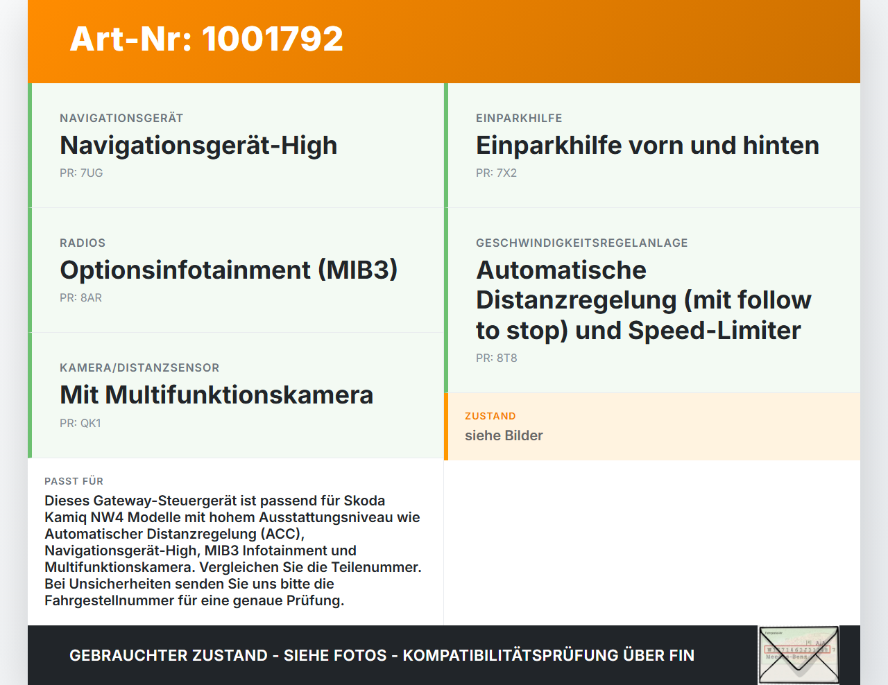 Skoda Kamiq NW4 19-23 Steuergerät ECU SG Gateway GW MQB High Skoda Kamiq NW4 19-23 27.02.2024 3Q0907530AR... Vorschau 3