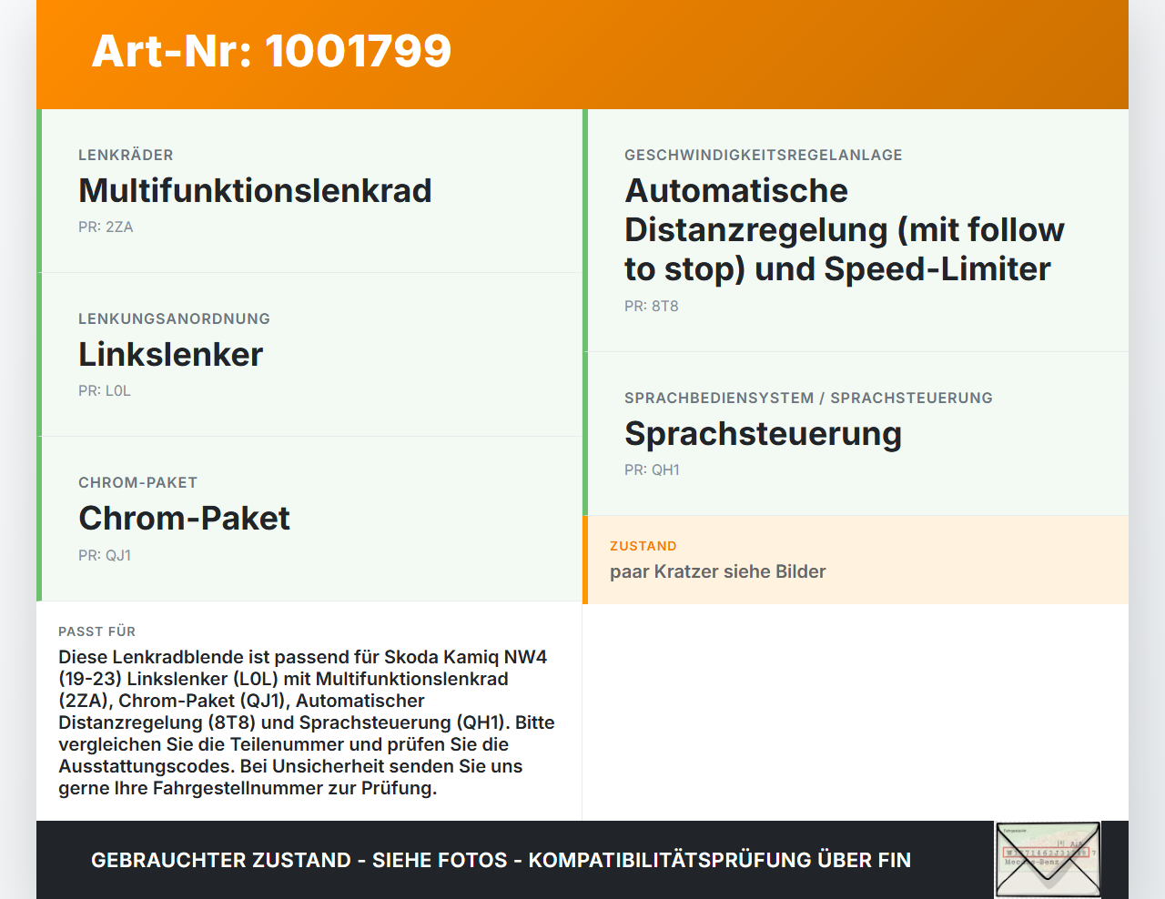Skoda Kamiq NW4 19-23 Blende Verkleidung Zierrahmen für Lenkrad Skoda Kamiq NW4 19-23 27.02.2024 5E3419093A... Vorschau 3