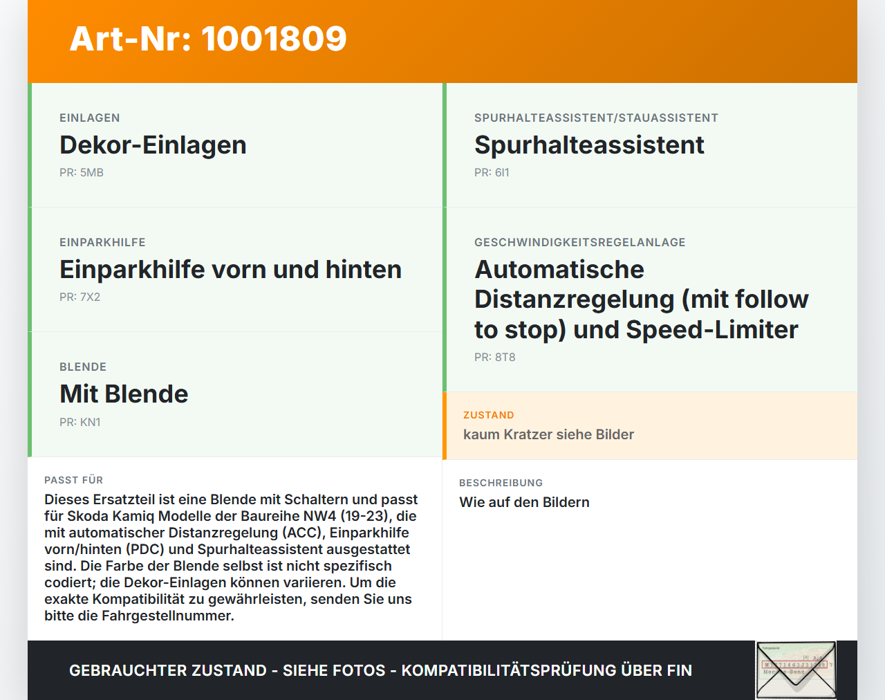 Skoda Kamiq NW4 19-23 Blende mit Schaltern Skoda Kamiq NW4 19-23 27.02.2024 655927238A 10339219 gebraucht Vorschau 3