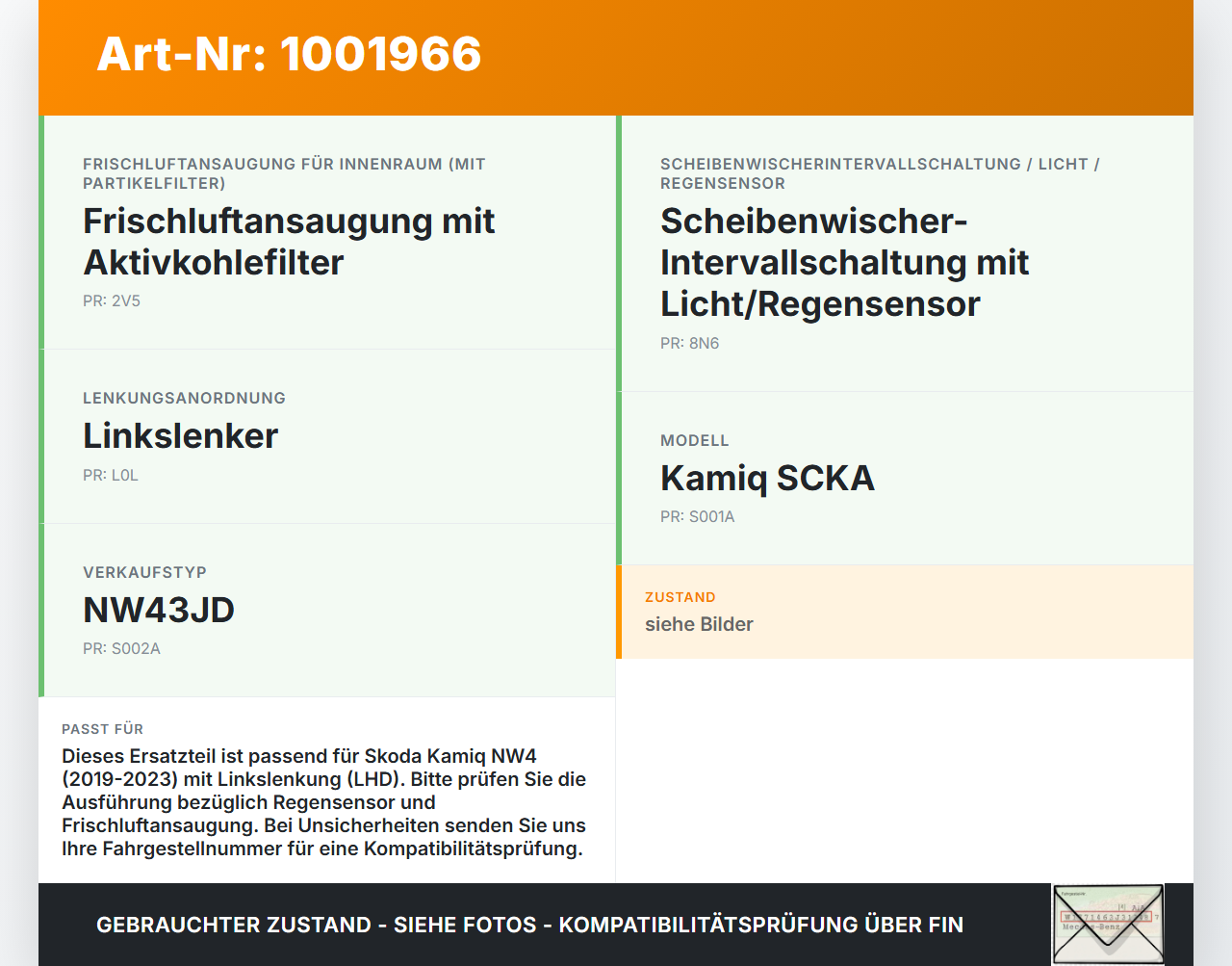 Skoda Kamiq NW4 19-23 Wischerabdeckung Abdeckung für Wischermotor Skoda Kamiq NW4 19-23 27.02.2024 658819416... Vorschau 3