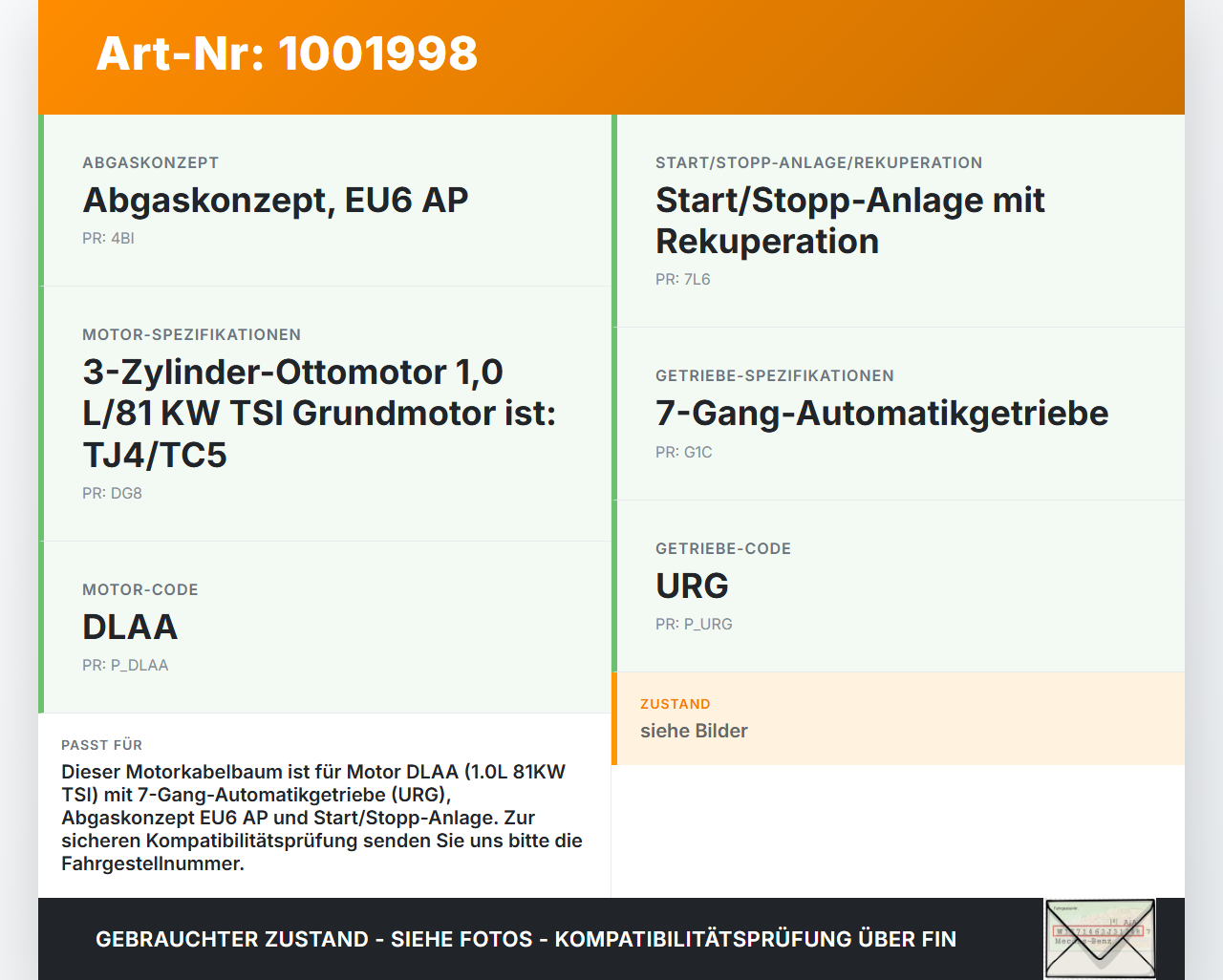 Skoda Kamiq NW4 19-23 1,0 81KW Kabelbaum Motorkabelbaum Leitungssatz für Motor Skoda Kamiq NW4 19-23 27.02.2024... Vorschau 3