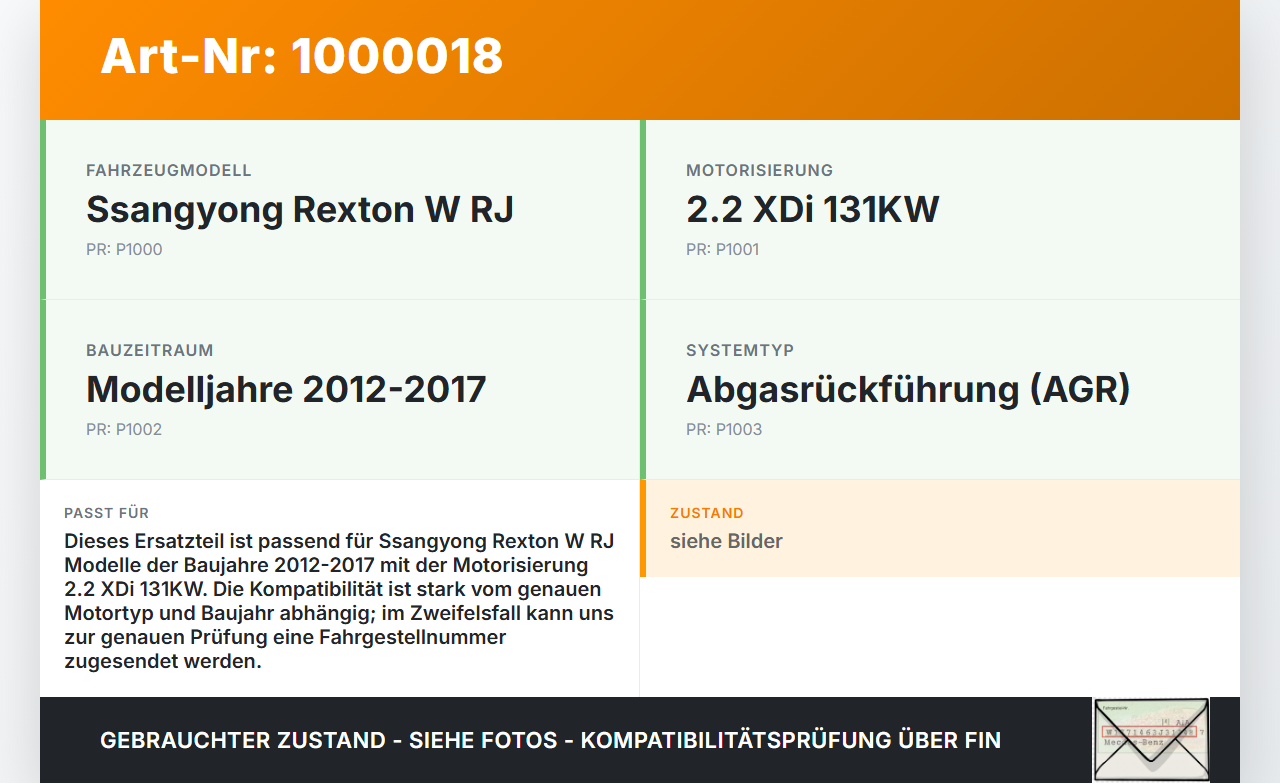 Ssangyong Rexton W RJ 12-17 XDi 2,2 131KW Abgaskühlung Wärmetauscher für AGR Ssangyong Rexton W RJ 12-17 07.09.2016... Vorschau 3