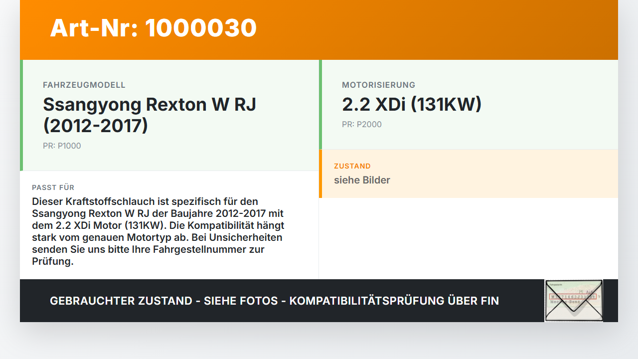 Ssangyong Rexton W RJ 12-17 XDi 2,2 131KW Kraftstoffleitung Kraftstoffschlauch Leitung Ssangyong Rexton W RJ 12-17... Vorschau 3