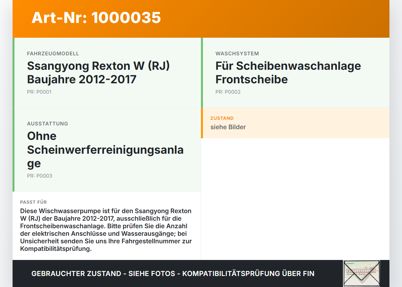 Ssangyong Rexton W RJ 12-17 Wischwasserpumpe Scheibenwaschpumpe Pumpe Ssangyong Rexton W RJ 12-17 07.09.2016 gebraucht Vorschau 3