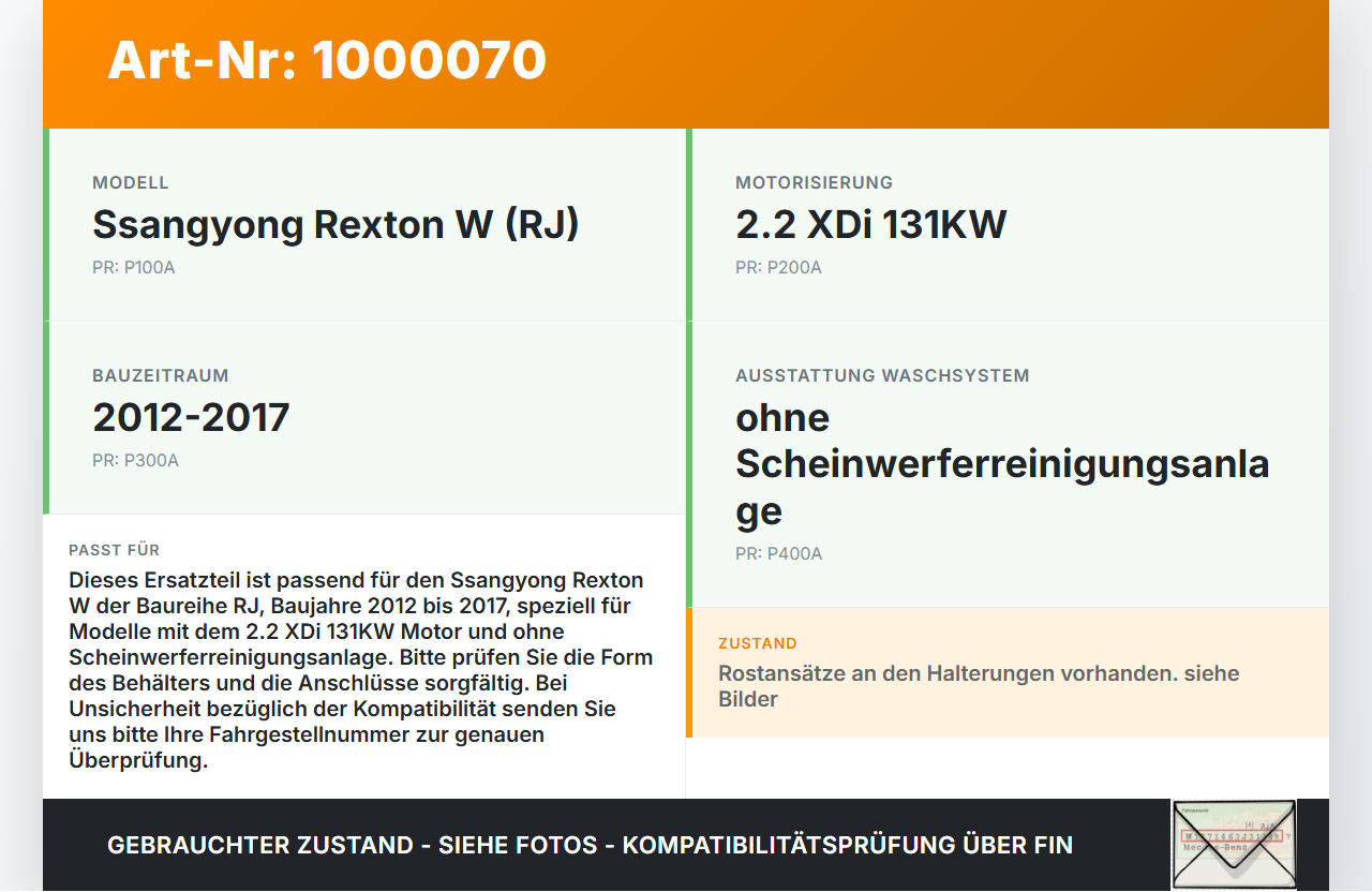 Ssangyong Rexton W RJ 12-17 XDi 2,2 131KW Waschwasserbehälter Wasserbehälter Wischwasserbehälter Ssangyong Rexton W... Vorschau 3