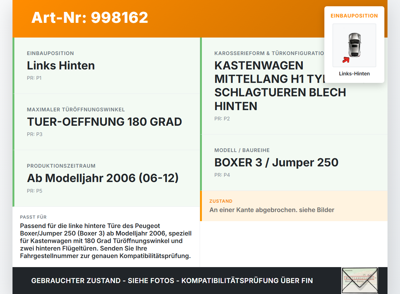 Peugeot Boxer Jumper 250 06-12 Kasten Türfangband Türbremse Türanschlag Links Hinten Peugeot Boxer Jumper 250 06-12... Vorschau 3