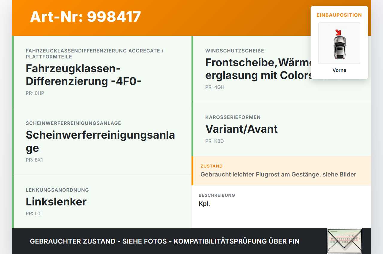 Audi A6 4F C6 05-09 Wischermotor m. Wischergestänge Vorne Audi A6 4F C6 05-09 16.06.2005 4F1955023K F1955023K... Vorschau 3