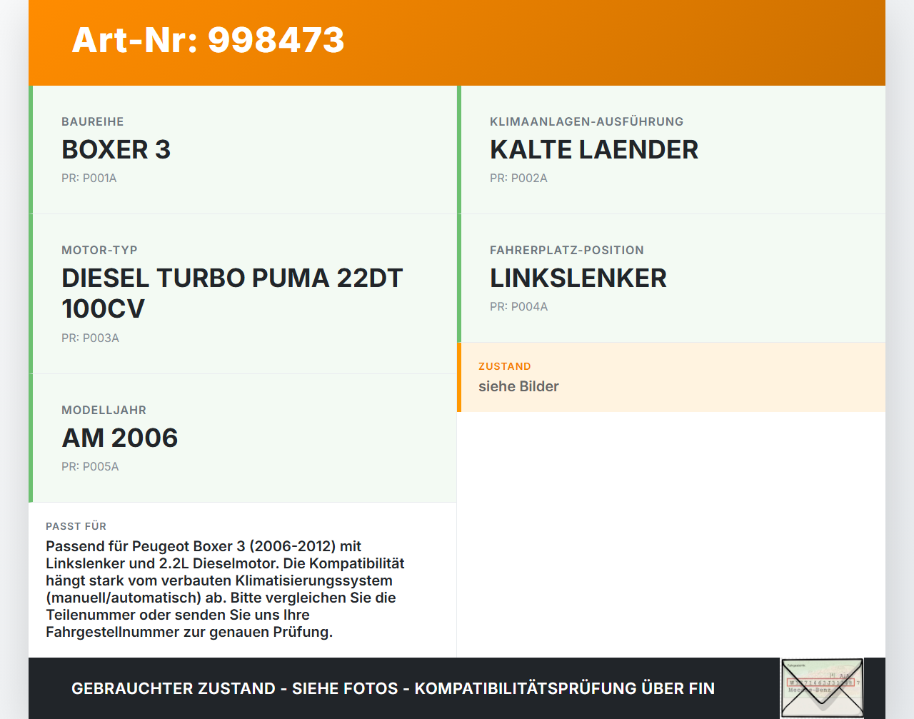 Peugeot Boxer Jumper 250 06-12 Widerstand Gebläse Lüfter Peugeot Boxer Jumper 250 06-12 13.02.2008 6450XR gebraucht Vorschau 3