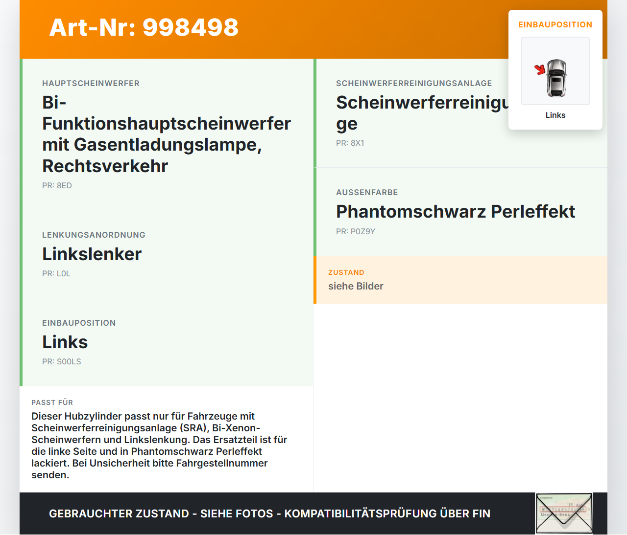 Audi A6 4F C6 05-09 Waschdüse Hubzylinder SRA für Scheinwerfer Links Audi A6 4F C6 05-09 16.06.2005 4F0955101 gebraucht Vorschau 3