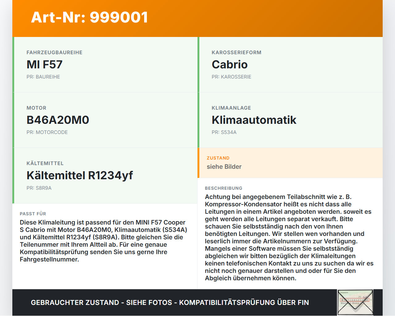 MINI F57 Cooper S 14-18 2,0 141KW Klimaleitung Klimaschlauch Klimaanlage MINI F57 Cooper S 14-18 07.06.2017... Vorschau 3