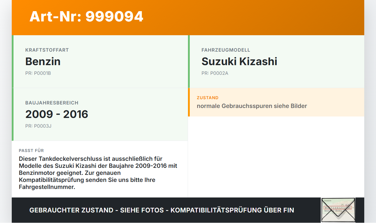 Suzuki Kizashi 09-16 Tankdeckel Verschluss Tankverschluss Suzuki Kizashi 09-16 20.09.2012 gebraucht Vorschau 3