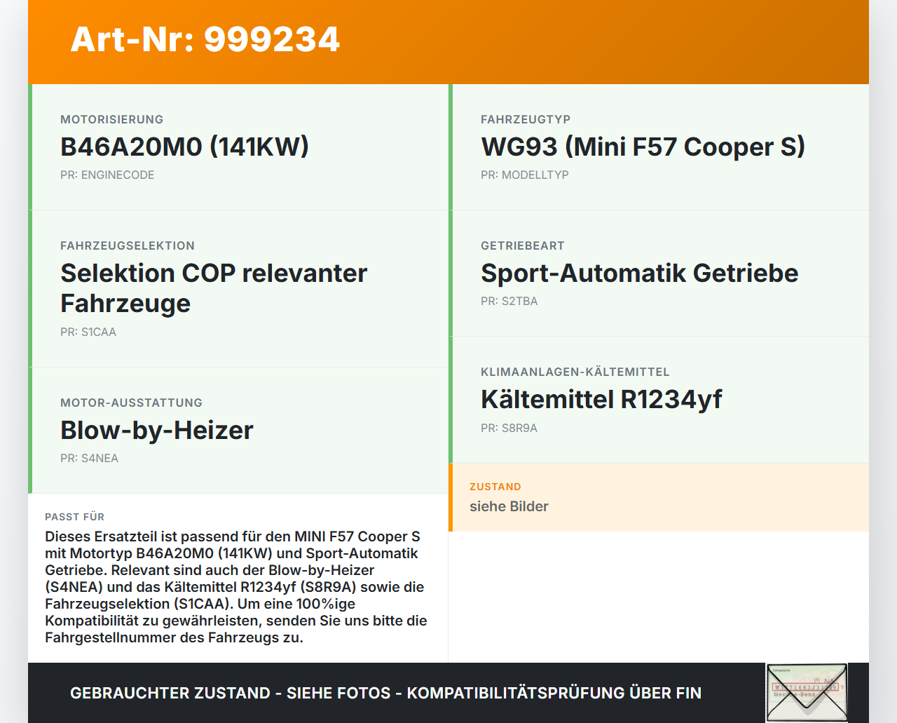 MINI F57 Cooper S 14-18 2,0 141KW Kabelbaum Motorkabelbaum Leitungssatz für Motoreinspritzung MINI F57 Cooper S... Vorschau 3