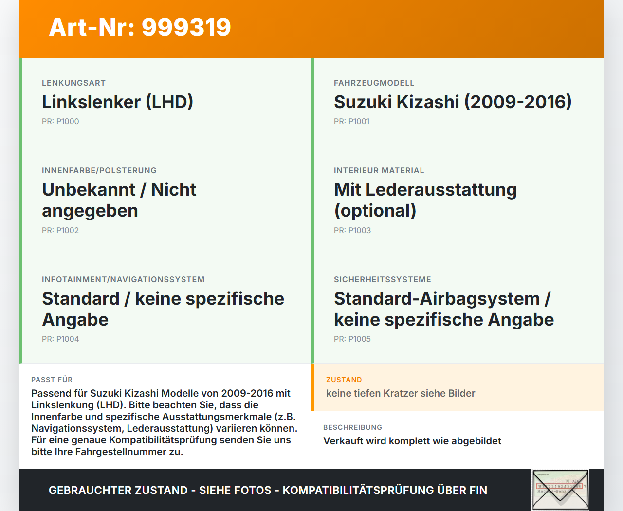 Suzuki Kizashi 09-16 Armaturenbrett Panel komplett Suzuki Kizashi 09-16 20.09.2012 73950-57L1 W759-5131-100... Vorschau 3