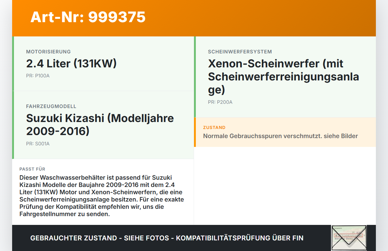 Suzuki Kizashi 09-16 2,4 131KW Xenon Waschwasserbehälter Wasserbehälter Wischwasserbehälter Suzuki Kizashi 09-16... Vorschau 3