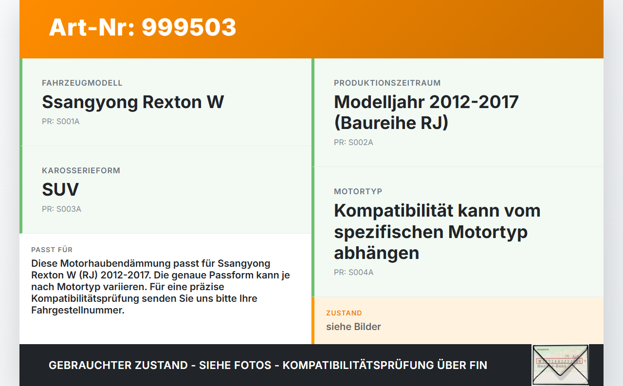 Ssangyong Rexton W RJ 12-17 Dämmung Schallisolierung für Motorhaube Dämmmatte Ssangyong Rexton W RJ 12-17... Vorschau 3