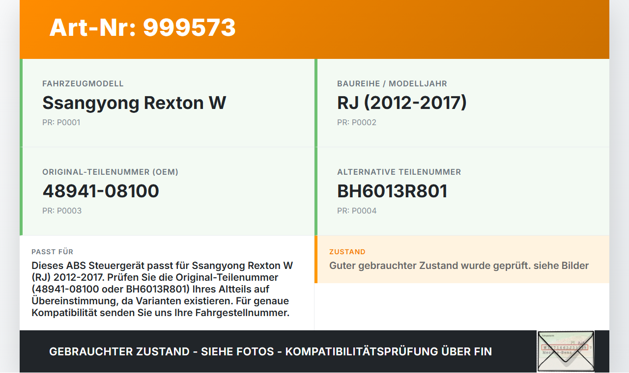 Ssangyong Rexton W RJ 12-17 ABS Steuergerät Aggregat Hydraulikblock Ssangyong Rexton W RJ 12-17 07.09.2016... Vorschau 3