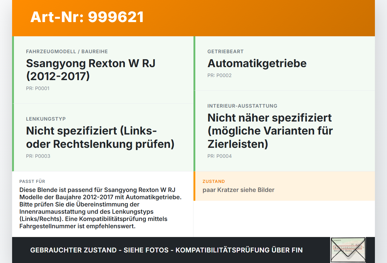 Ssangyong Rexton W RJ 12-17 Blende Einbaurahmen für Schaltung Gangwahlhebel Ssangyong Rexton W RJ 12-17 07.09.2016... Vorschau 3