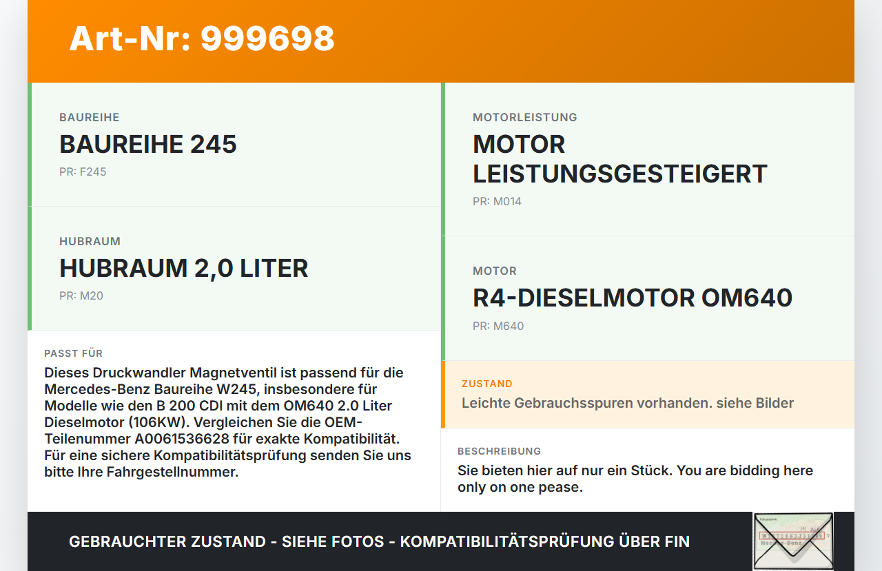 Mercedes W245 B200 06-08 CDI 2,0 106KW Druckwandler Magnetventil Ladedruck Ventil Mercedes W245 B200 06-08... Vorschau 3
