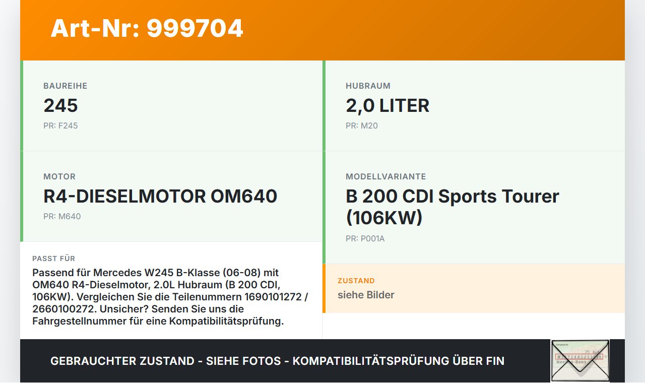 Mercedes W245 B200 06-08 CDI 2,0 106KW Führungsrohr Einfüllstutzen für Motoröl Mercedes W245 B200 06-08 13.12.2006... Vorschau 3