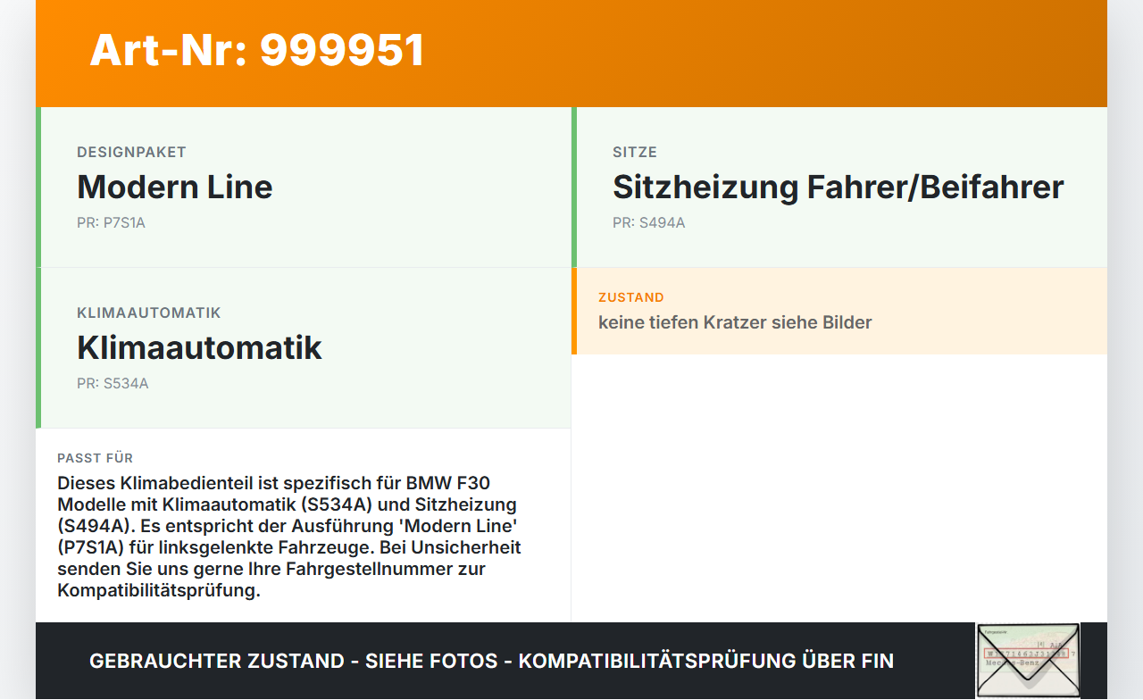 BMW F30 3er 316i 12-15 Bedienteil Bedienelement Heizung Klimabedienteil BMW F30 3er 316i 12-15 09.10.2013 9287337... Vorschau 3