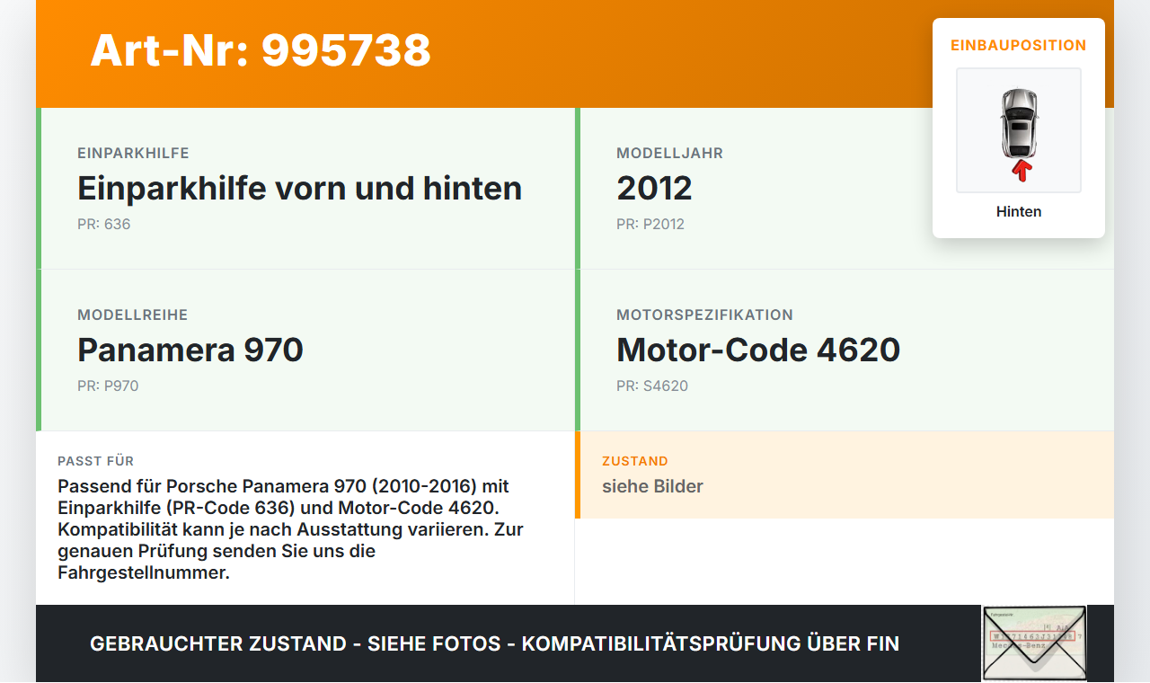 Porsche Panamera 970 10-16 Stoßstangenträger Stoßfängerträger Querträger Träger Hinten Porsche Panamera 970 10-16... Vorschau 3