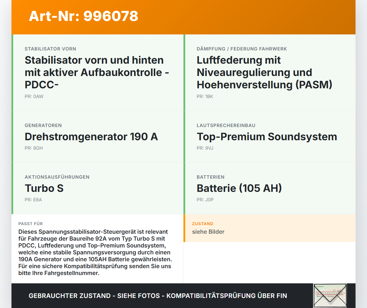 Porsche Cayenne 92A Turbo S Steuergerät ECU Modul SG Spannungsstabilisator Porsche Cayenne 92A Turbo S 20.06.2014... Vorschau 3