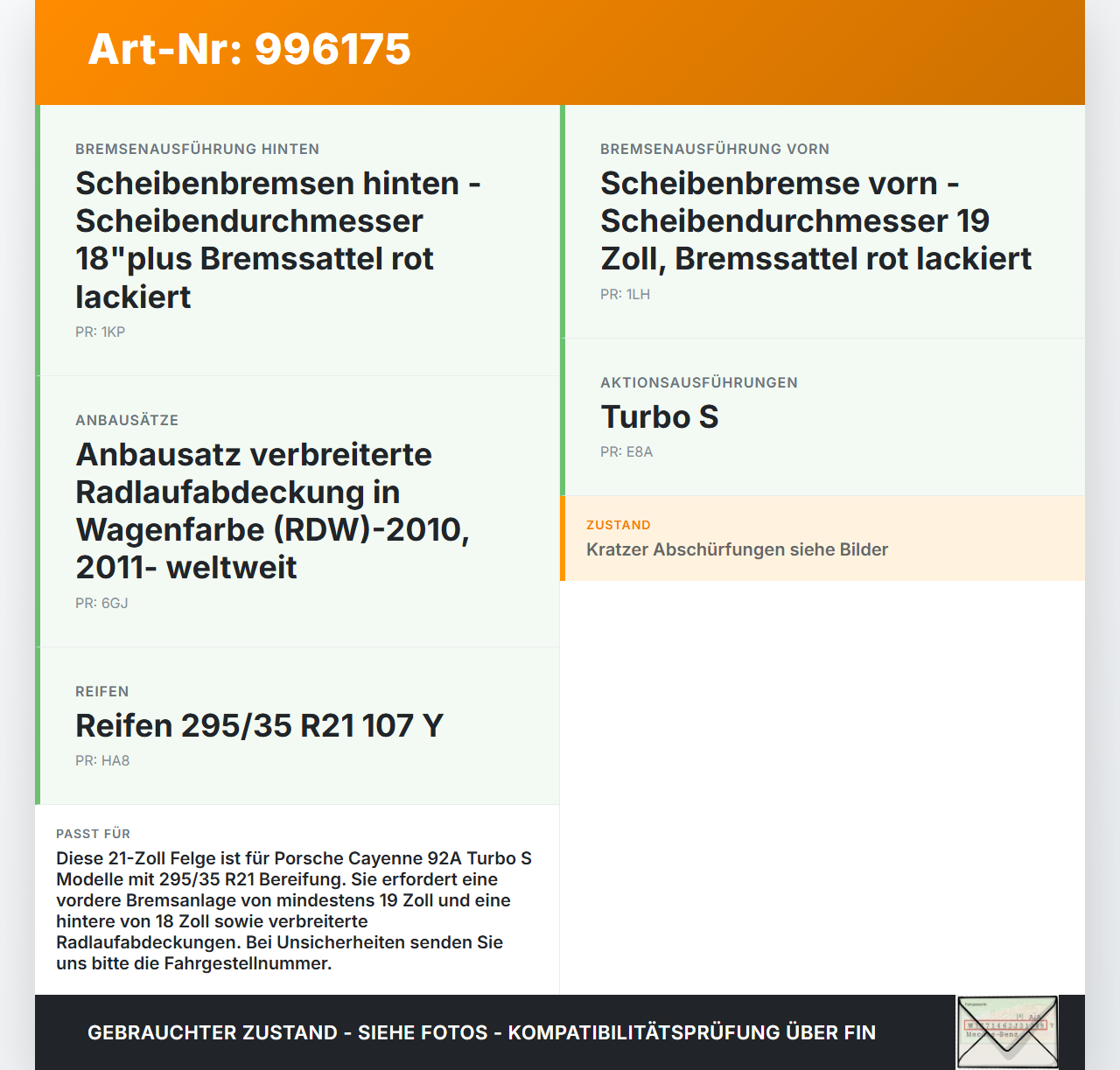 Porsche Cayenne 92A Turbo S 1x Felge Alufelge 5X130 10X21Zoll ET50 Porsche Cayenne 92A Turbo S 20.06.2014... Vorschau 3