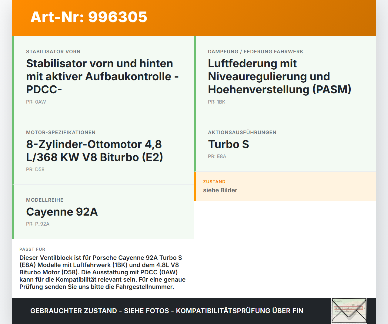 Porsche Cayenne 92A Turbo S 4,8 405KW 4852 Ventile Ventilblock für Luftfahrwerk Porsche Cayenne 92A Turbo S... Vorschau 3