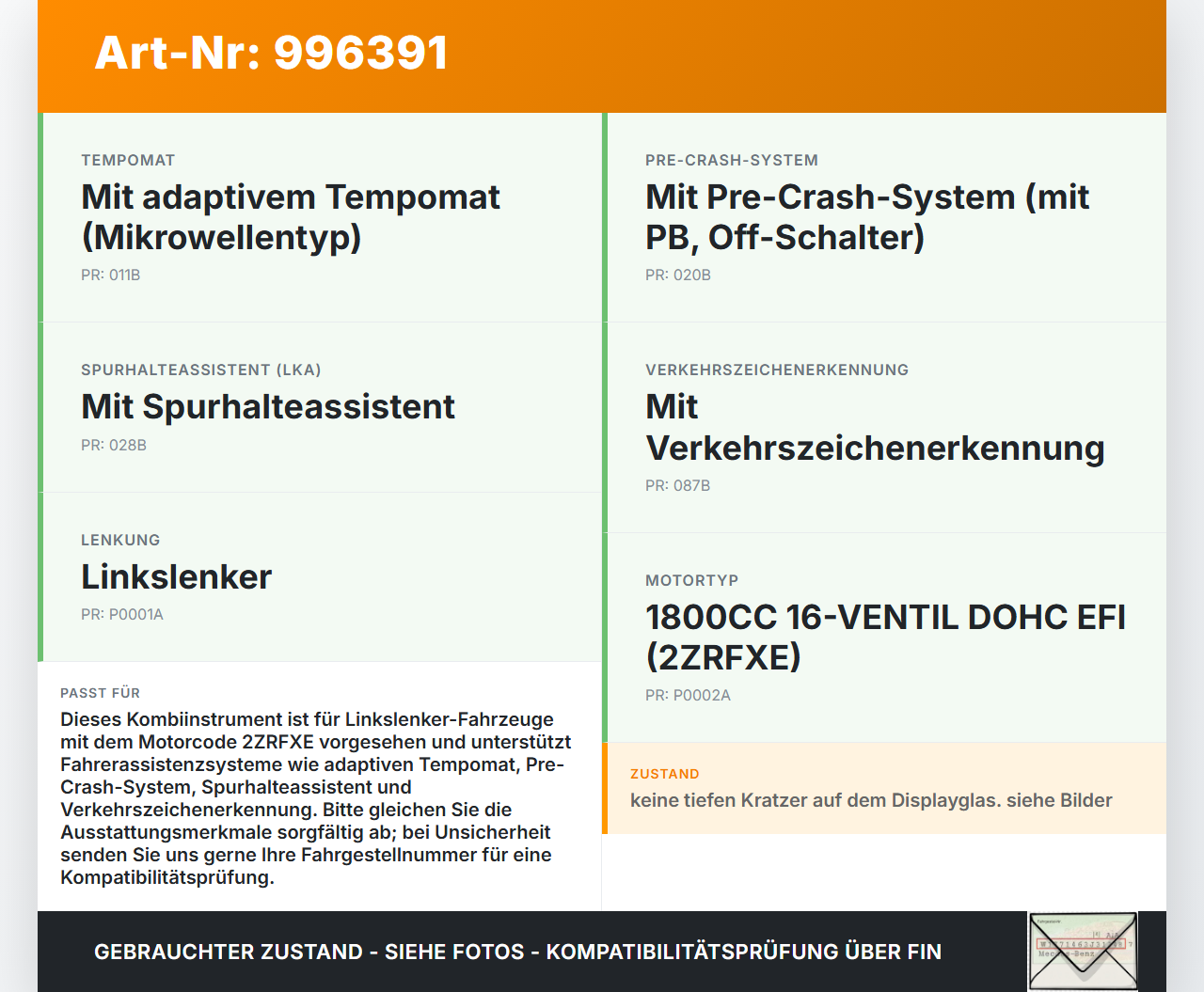 Toyota Prius + Plus W40 1,8 100KW Kombiinstrument Tacho Toyota Prius + Plus W40 15.11.2015 8380947142 83800-47F52... Vorschau 3