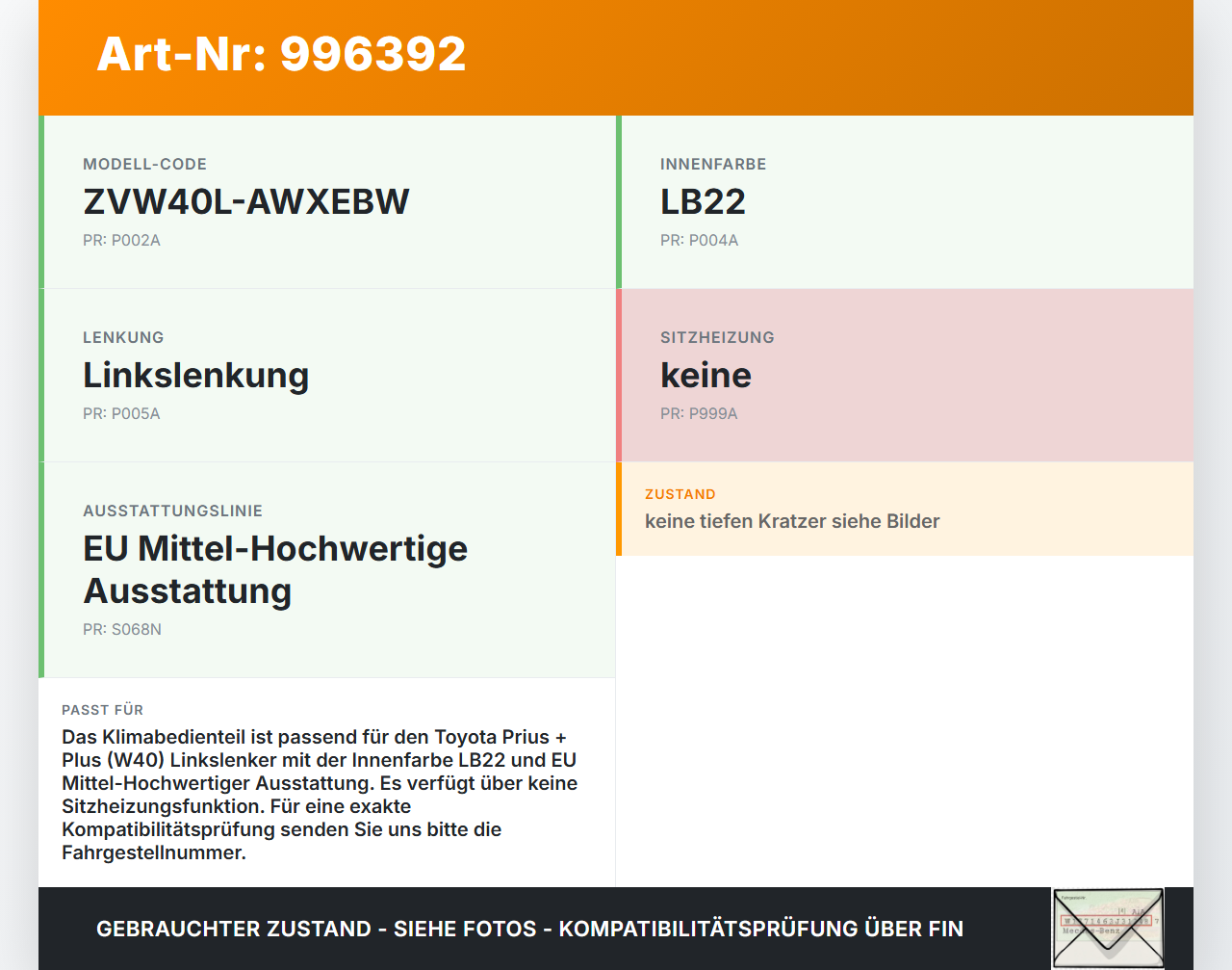 Toyota Prius + Plus W40 Bedienteil Bedienelement Heizung Klimabedienteil Toyota Prius + Plus W40 15.11.2015... Vorschau 3