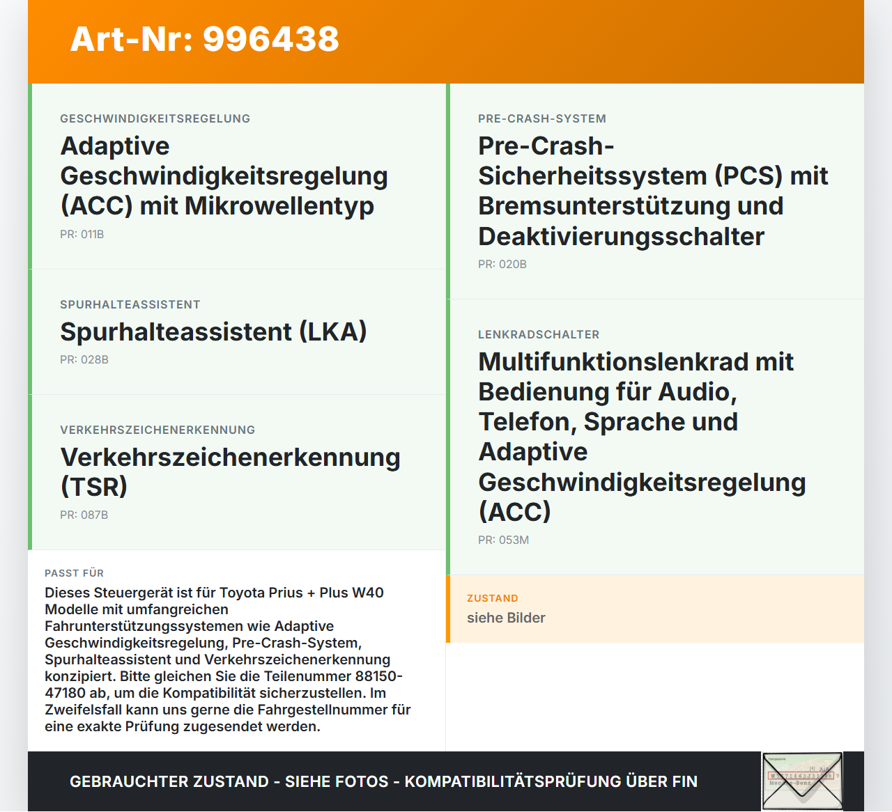 Toyota Prius + Plus W40 Steuergerät ECU Modul Driving Support Fahrunterstützung SG Toyota Prius + Plus W40... Vorschau 3