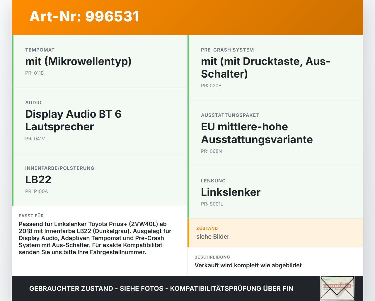 Toyota Prius + Plus W40 Armaturenbrett Panel komplett Toyota Prius + Plus W40 15.11.2015 RA0S51918P8R TG10802002... Vorschau 3