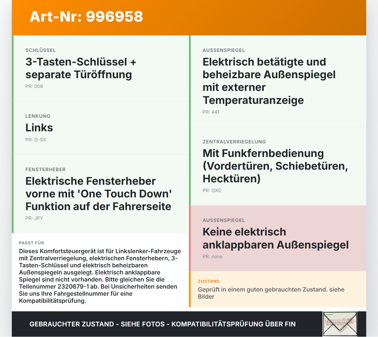 Fiat Talento 296 16-21 Steuergerät Komfort SG Fiat Talento 296 16-21 10.07.2018 2320679-1 gebraucht Vorschau 3