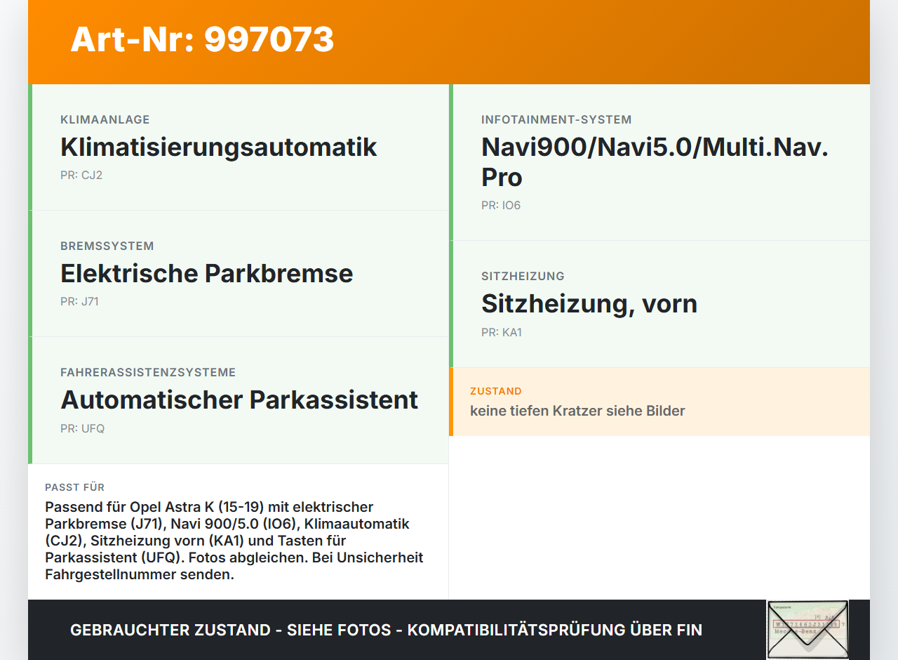 Opel Astra K B16 15-19 Blende Einbaurahmen für Mittelkonsole Opel Astra K B16 15-19 09.05.2017 gebraucht Vorschau 3