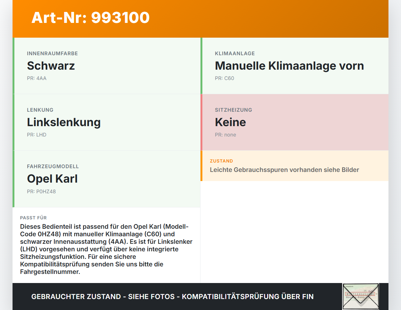 Opel Karl Bedienteil Bedienelement Heizung Klimabedienteil Opel Karl 2017 42576167 557799431 gebraucht Vorschau 3