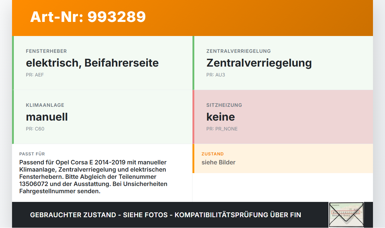 Opel Corsa E 14-19 Komfort SG Steuergerät Opel Corsa E 14-19 03.01.2017 13506072 F00HJ01417 gebraucht Vorschau 3